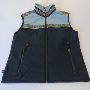 Copper River Fleece Kodiak Softshell Women's Vest Sz M Teal/Black Cordova Alaska